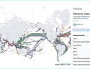 世界海底光纤电缆地图