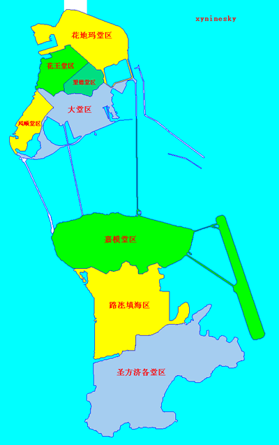 澳门特别行政区行政区划地图