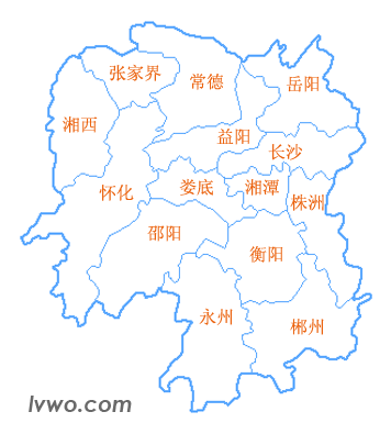 湖南省行政区划地图