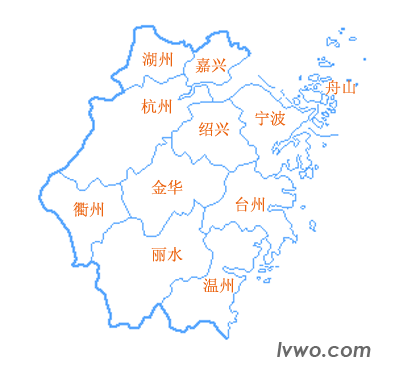 浙江省行政区划地图